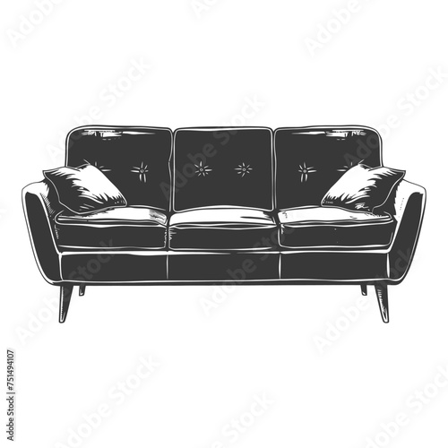 Silhouette Scandinavian sofa black color only