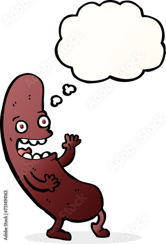 cartoon sausage with thought bubble