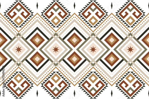 earthtone geometric Aztec style. Native design for fabric print. seamless. black pink Mosaic on the tile. African Moroccan pattern. Ethnic carpet. Asian Tribal vector ornament. Aztec geo pattern. 