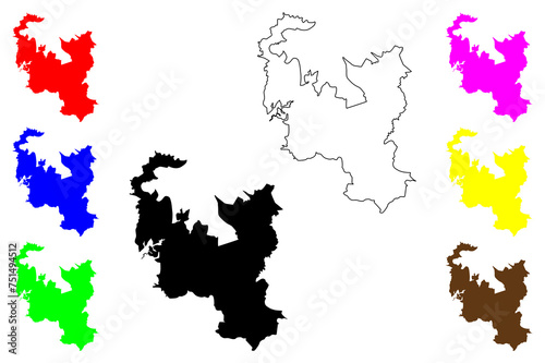 Contagem city (Federative Republic of Brazil, Minas Gerais state) map vector illustration, scribble sketch Contagem map
