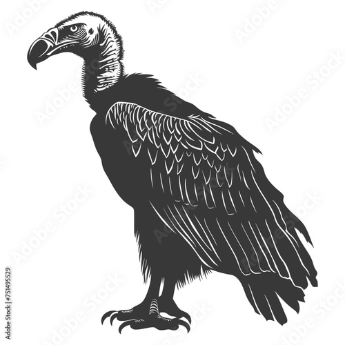 Silhouette vulture bird animal black color only