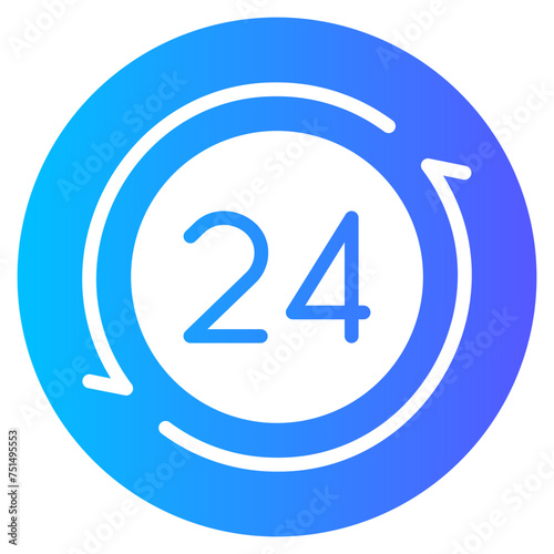24 hours gradient icon