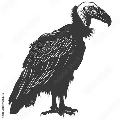 Silhouette vulture bird animal black color only