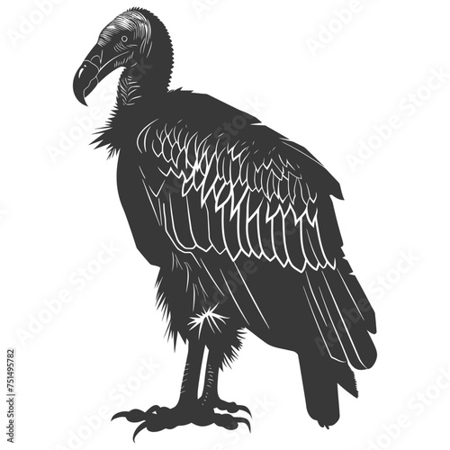 Silhouette vulture bird animal black color only