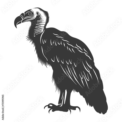 Silhouette vulture bird animal black color only