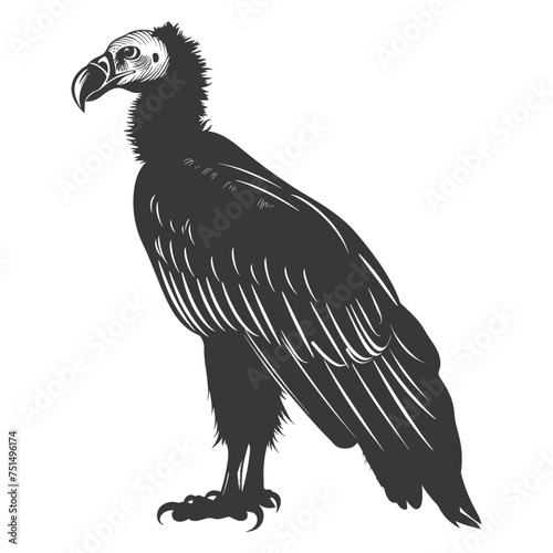 Silhouette vulture bird animal black color only