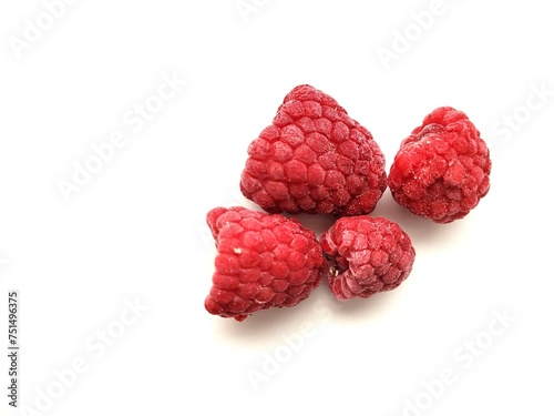 Raspberries on a white background. photo