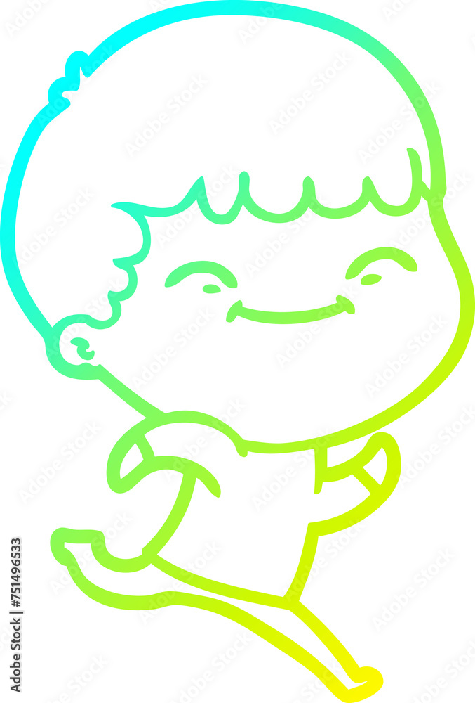 cold gradient line drawing cartoon happy boy cold gradient line drawing cartoon happy boy