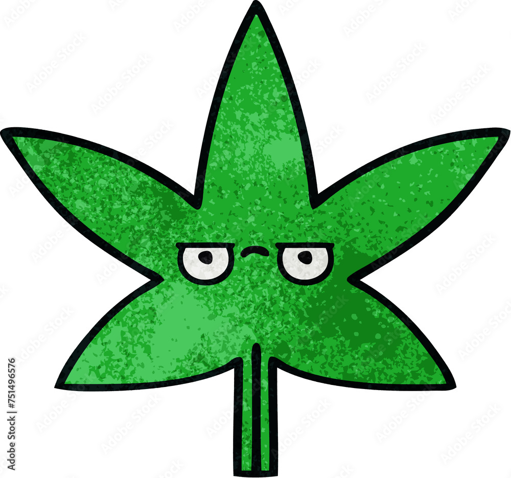 retro grunge texture cartoon marijuana leaf retro grunge texture cartoon marijuana leaf