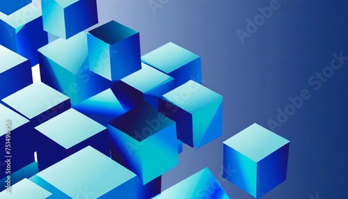 3d abstract blue background with cubes