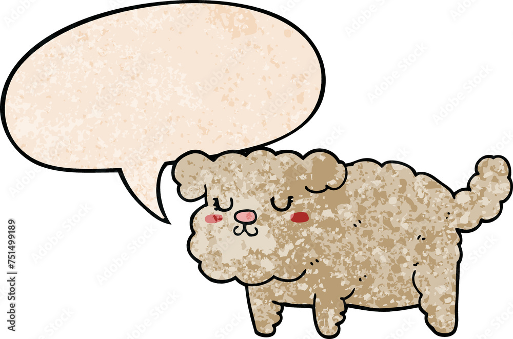 cartoon dog and speech bubble in retro texture style cartoon dog and speech bubble in retro texture style