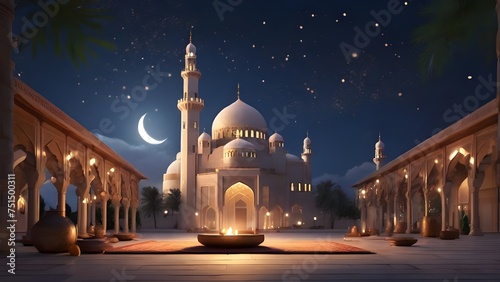 night view of the mosque