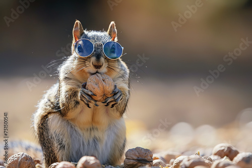 Nut-Hunting Squirrel in Miniature Fashionable Eyewear
