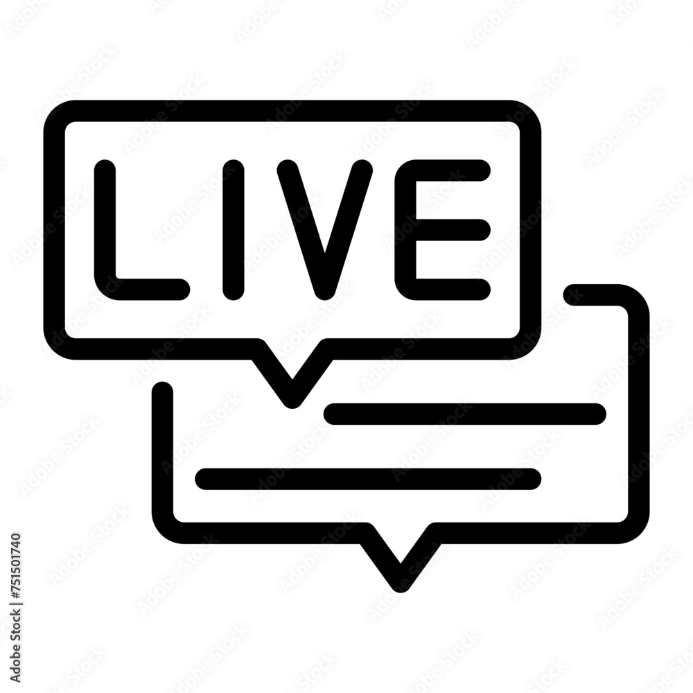 live chat line icon live chat line icon