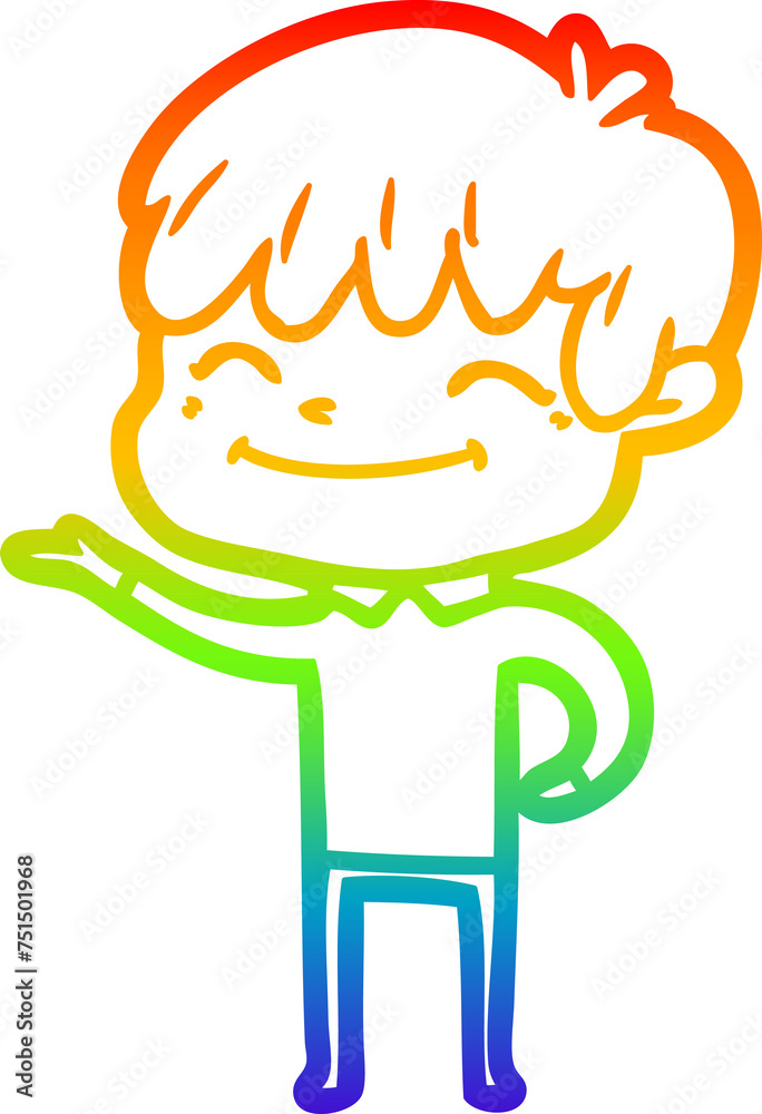 rainbow gradient line drawing cartoon happy boy rainbow gradient line drawing cartoon happy boy