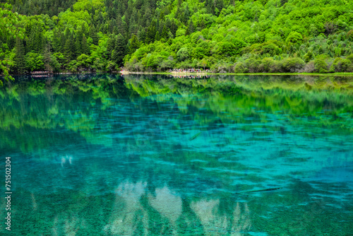 Jiuzhai Valley National Park Summer View in Sichuan Province, China © Chunning