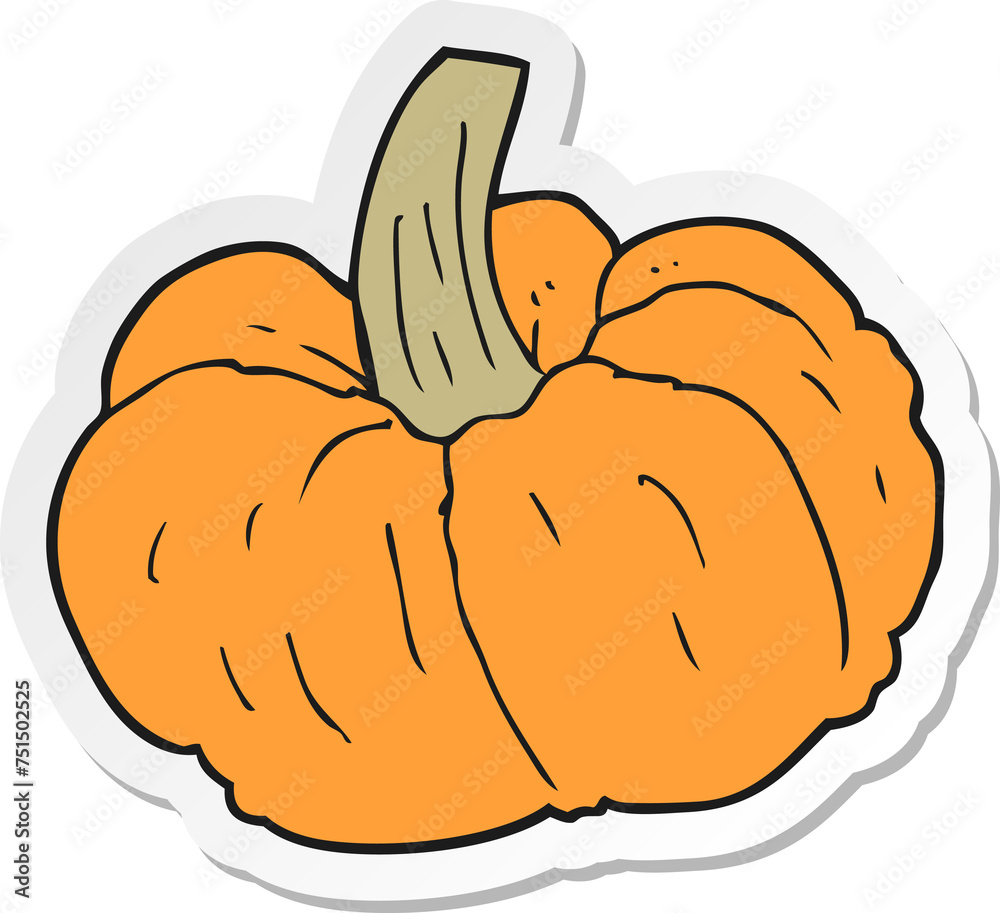 sticker of a cartoon pumpkin sticker of a cartoon pumpkin