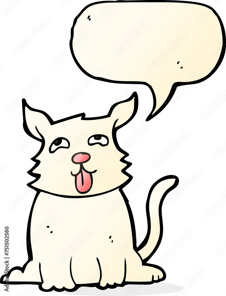 cartoon happy dog with speech bubble cartoon happy dog with speech bubble