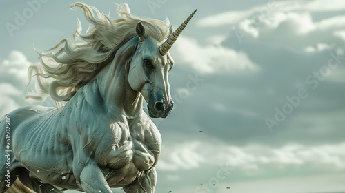 galloping majesty: the powerful grace of a white unicorn