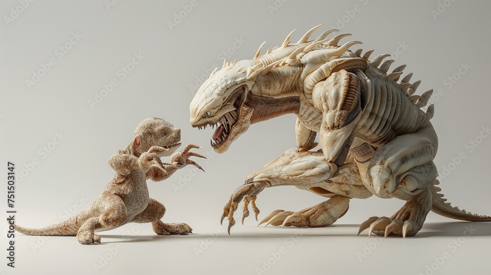 Fototapeta premium mirthful monsters - a playful encounter in fantasy