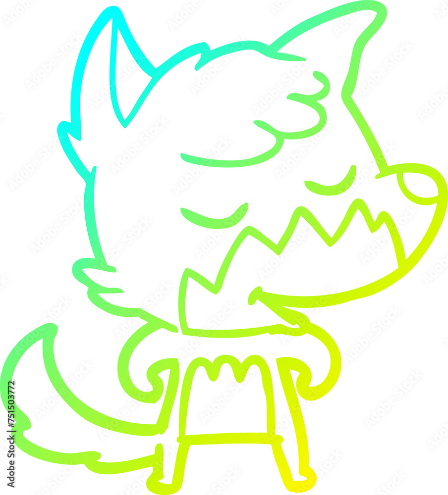 cold gradient line drawing friendly cartoon fox cold gradient line drawing friendly cartoon fox