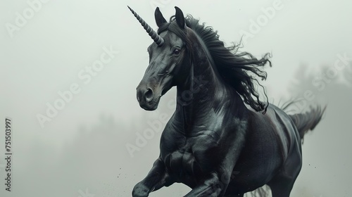 midnight gallop: the enigmatic journey of a black unicorn © ArtisticALLY