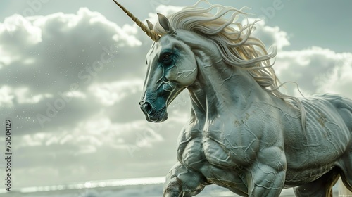 galloping majesty: the powerful grace of a white unicorn