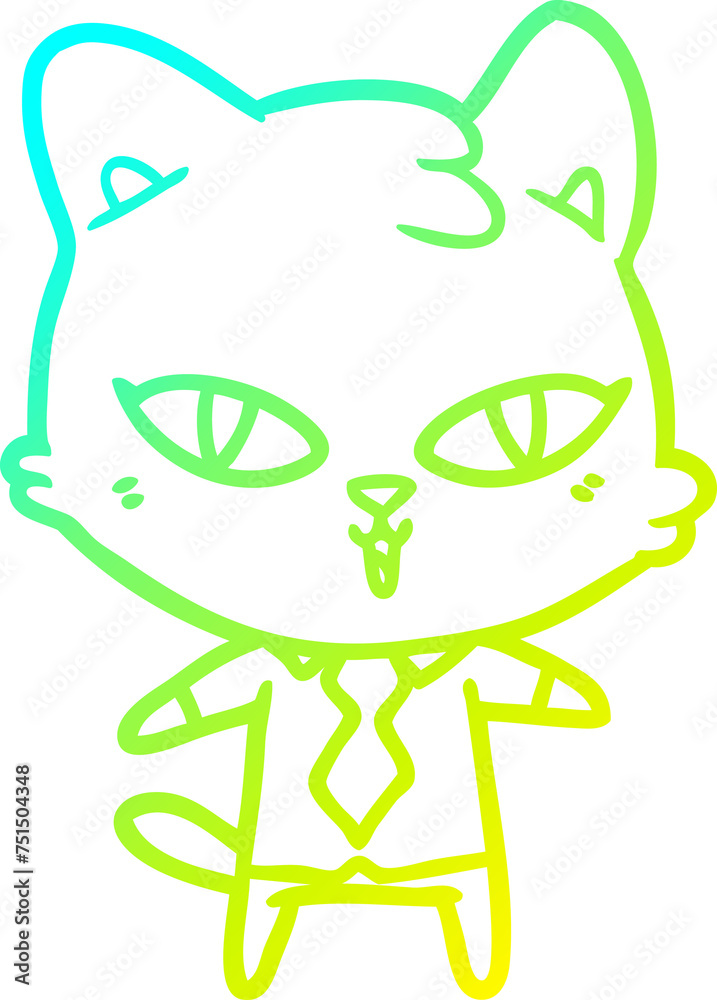 cold gradient line drawing cartoon cat cold gradient line drawing cartoon cat