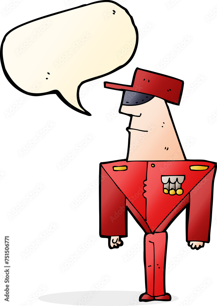 cartoon guard with speech bubble cartoon guard with speech bubble