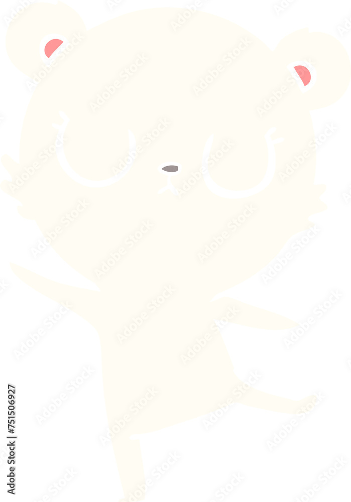 peaceful flat color style cartoon polar bear peaceful flat color style cartoon polar bear