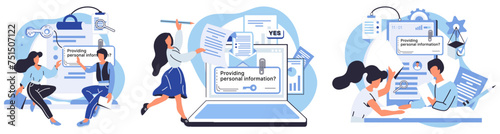 Personal information vector illustration. Effective data storage methods ensure confidentiality personal information Personal information protection is cornerstone online security and privacy