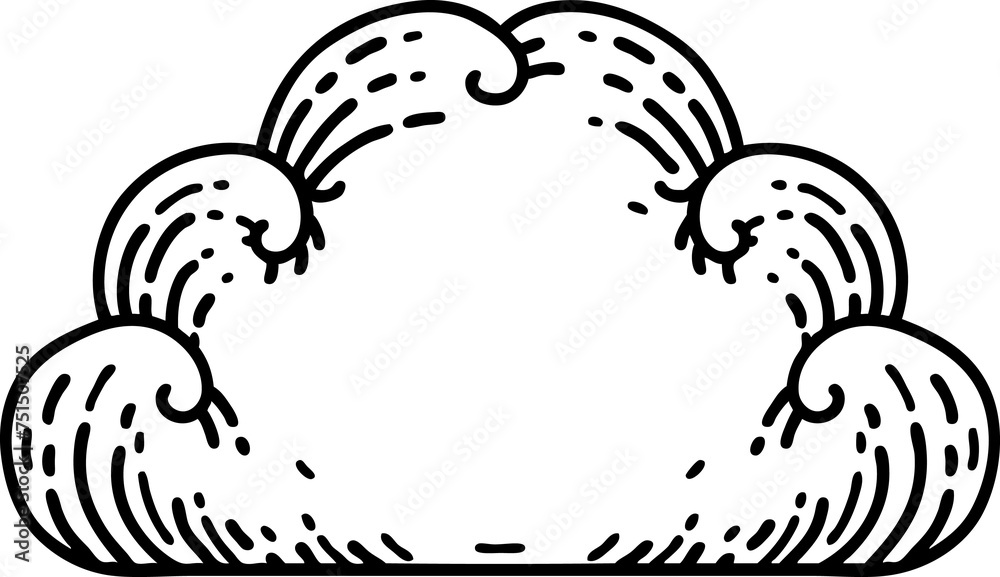 Obraz premium black line tattoo of a cloud