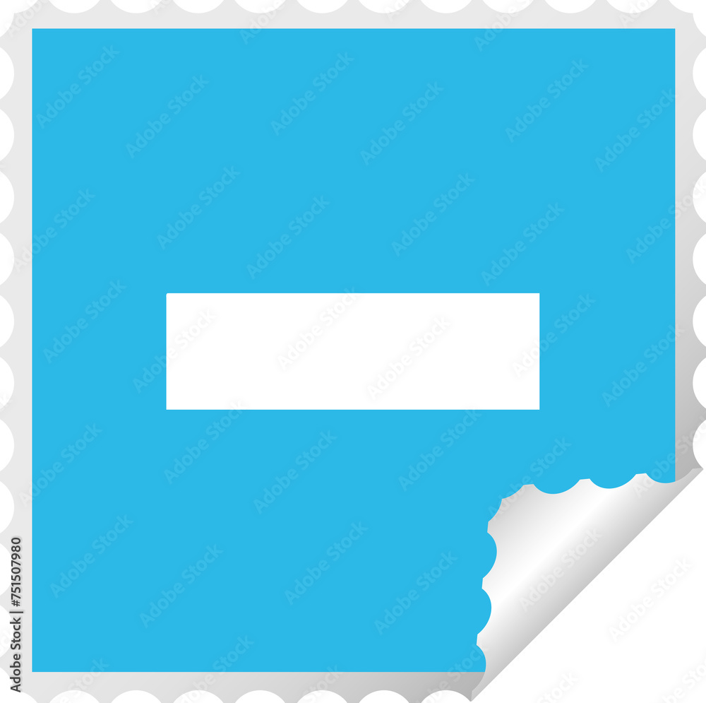 square peeling sticker cartoon minus symbol square peeling sticker cartoon minus symbol