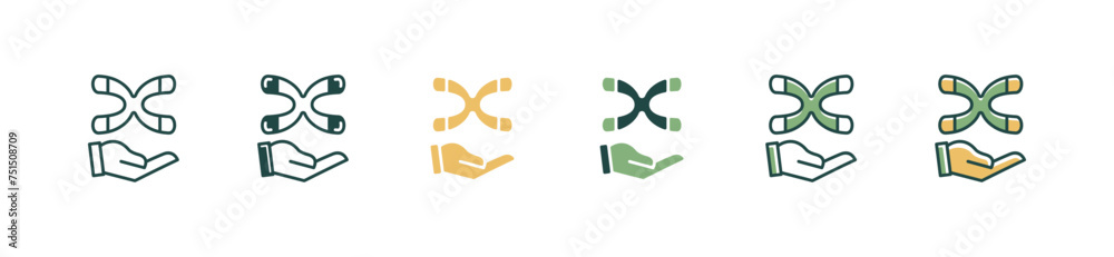 hand holding x chromosome helix dna genetic icon set medical genome molecular biotechnology signs vector illustration hand holding x chromosome helix dna genetic icon set medical genome molecular biotechnology signs vector illustration