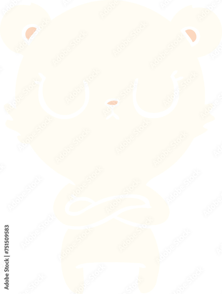 peaceful flat color style cartoon polar bear peaceful flat color style cartoon polar bear