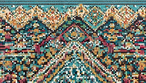 A pixel art pattern inspired by retro video games and digital art, featuring blocky pixels a.jpg, Firefly A pixel art pattern inspired by retro video games and digital art, featuring blocky pixels