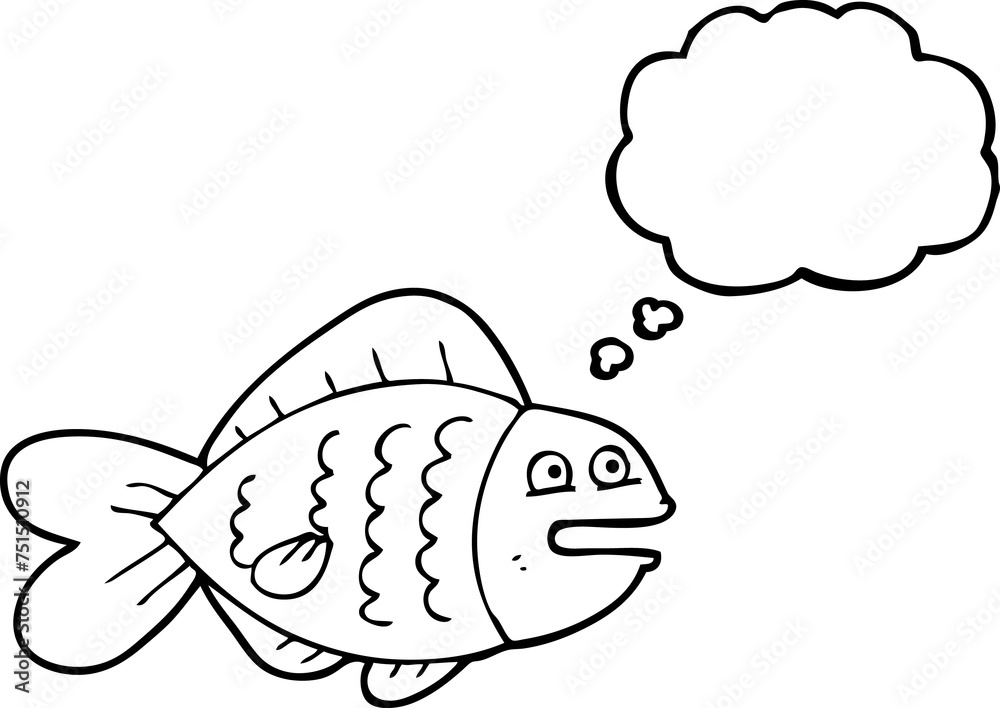 Obraz premium thought bubble cartoon funny fish