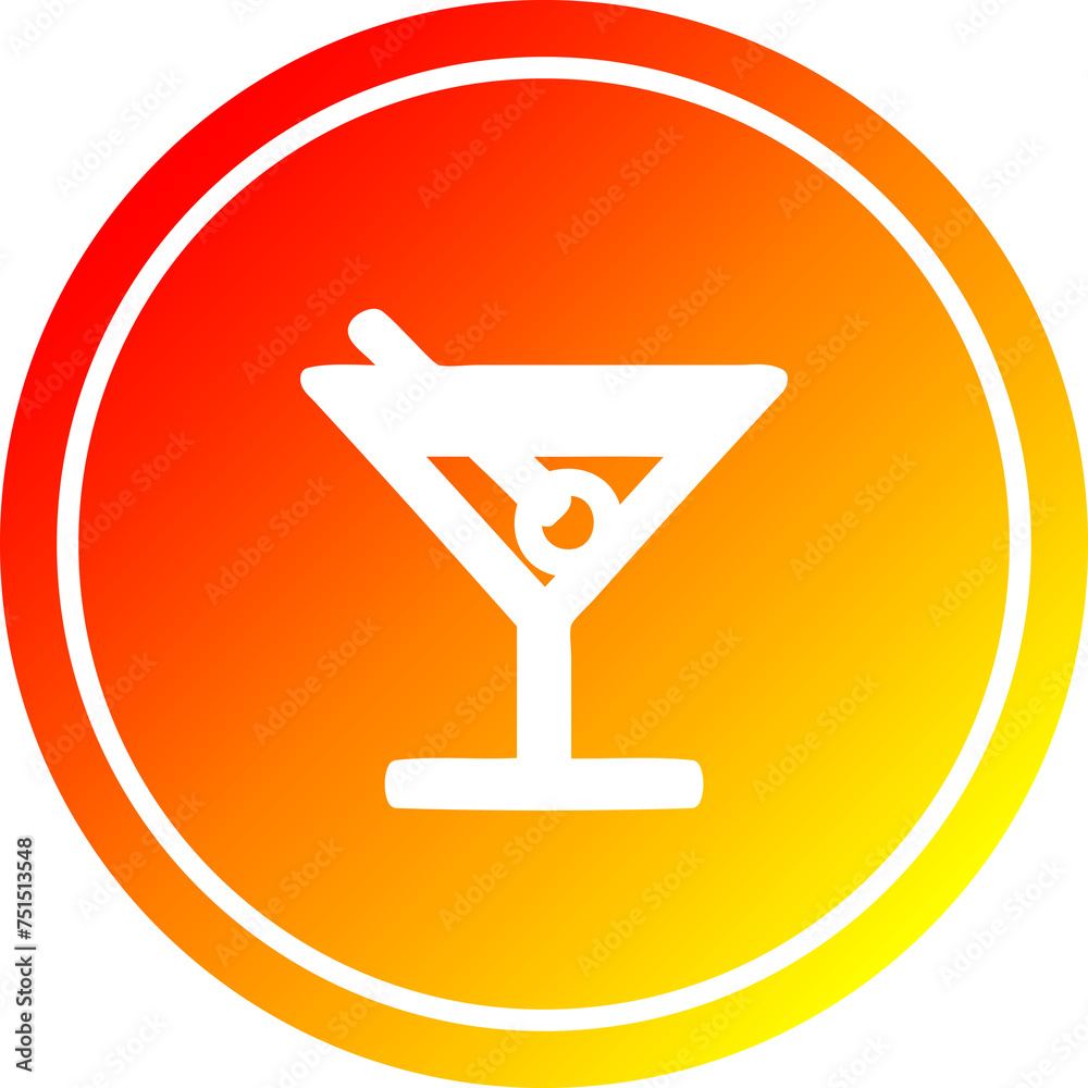 cocktail with olive circular in hot gradient spectrum cocktail with olive circular in hot gradient spectrum