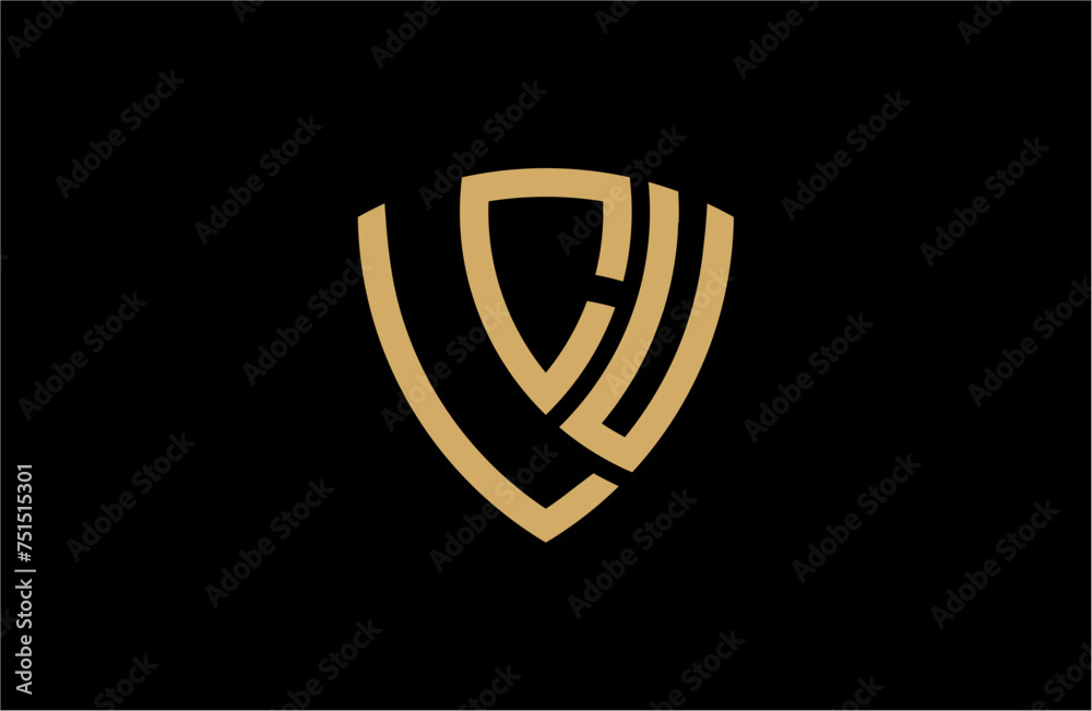LCU creative letter shield logo design vector icon illustration LCU creative letter shield logo design vector icon illustration