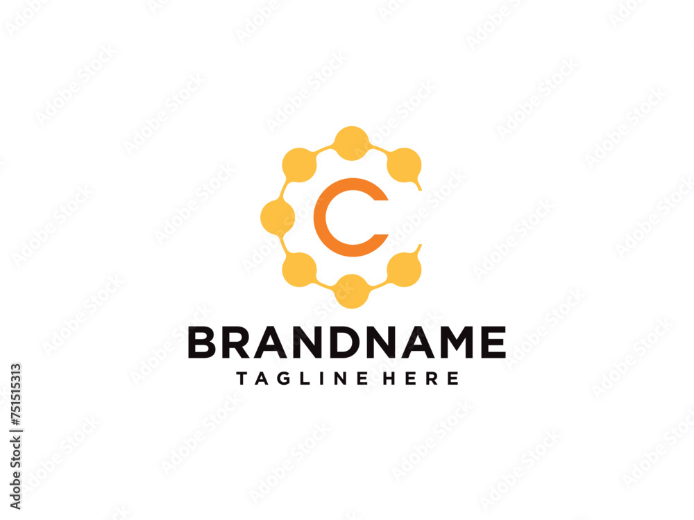 C logo for Vitamin and font C letter Identity and design business Free Vector