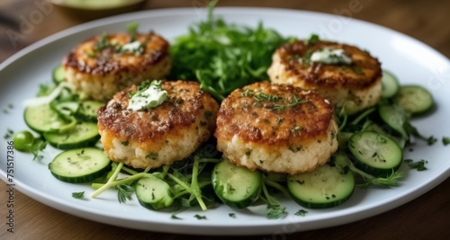  Deliciously seasoned fish cakes with a refreshing cucumber salad