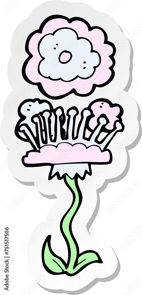 sticker of a cartoon flower sticker of a cartoon flower