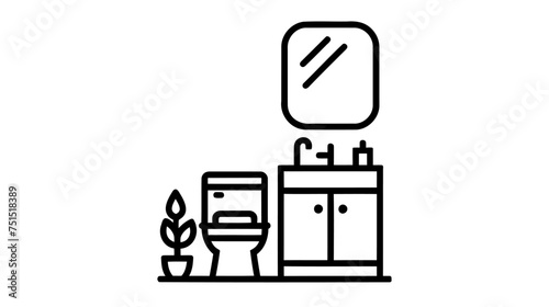 toilet furniture, Home Interior Objects. vector illustration on white background