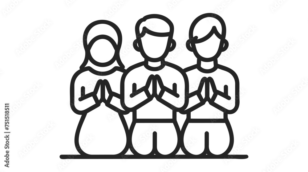 people pray to god on their knees. prayers on knees. Vector Illustration on white background people pray to god on their knees. prayers on knees. Vector Illustration on white background