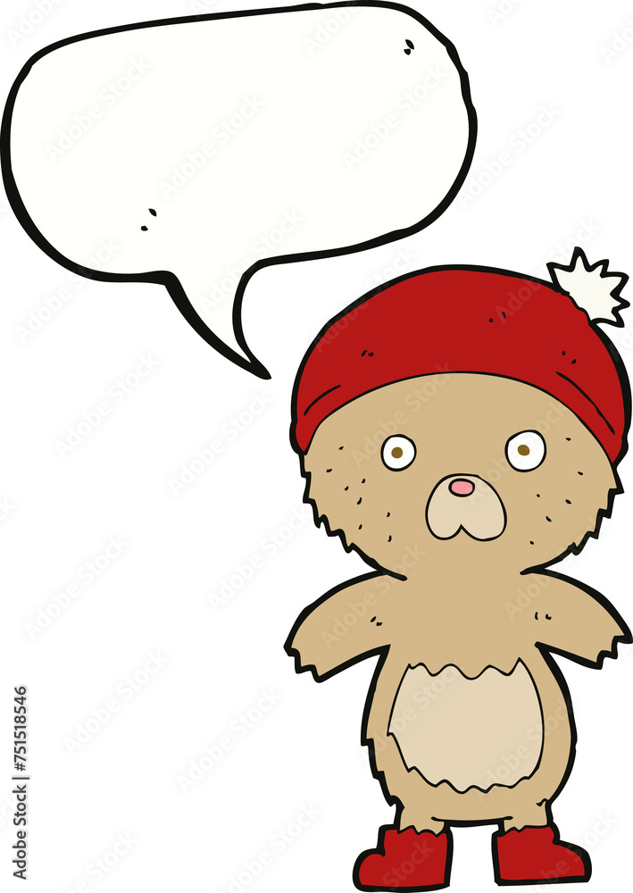 cartoon cute teddy bear with speech bubble cartoon cute teddy bear with speech bubble