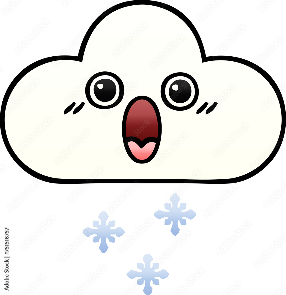 gradient shaded cartoon snow cloud gradient shaded cartoon snow cloud