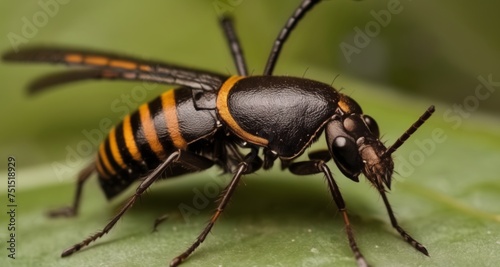  A close-up of a strikingly patterned insect © vivekFx