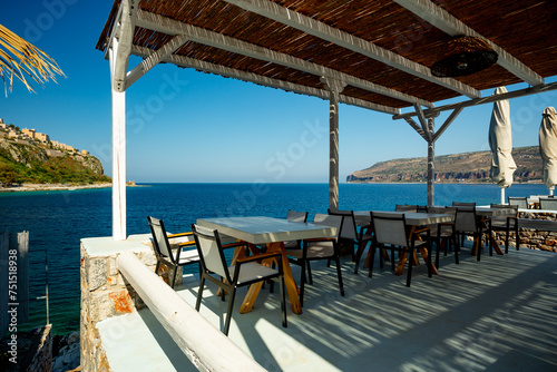 Limeni, Greece. Coastal village on Peloponnese peninsula.  © ttinu