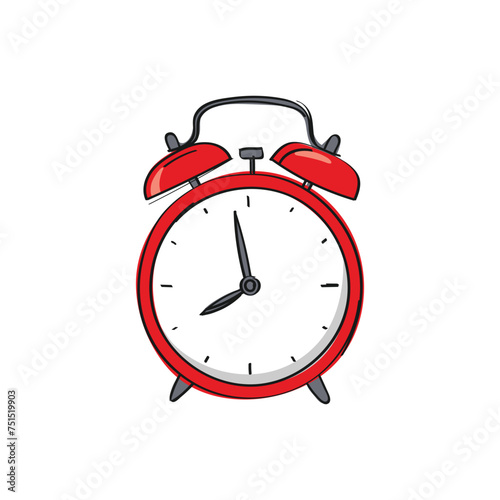 Vector illustration in doodle style. alarm clock hand drawn