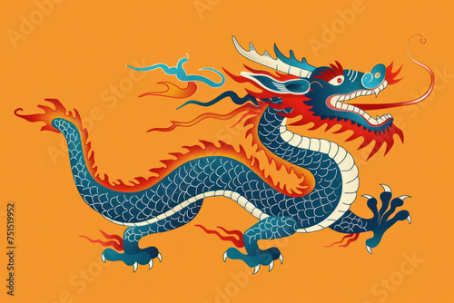 a chinese dragon isolated on background © Pongsapak